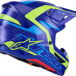 ALPINESTARS SM7 Helmet - Deed - Gloss Blue/Yellow Fluo - Medium 8302426-7253-M