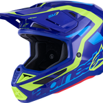 ALPINESTARS SM7 Helmet - Deed - Gloss Blue/Yellow Fluo - Large 8302426-7253-L