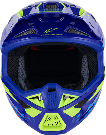 ALPINESTARS SM7 Helmet - Deed - Gloss Blue/Yellow Fluo - Large 8302426-7253-L