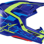 ALPINESTARS SM7 Helmet - Deed - Gloss Blue/Yellow Fluo - XL 8302426-7253-XL