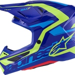 ALPINESTARS SM7 Helmet - Deed - Gloss Blue/Yellow Fluo - Large 8302426-7253-L