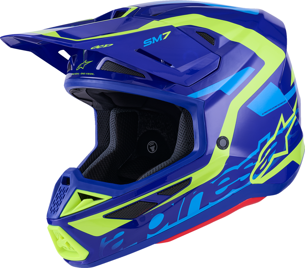 ALPINESTARS SM7 Helmet - Deed - Gloss Blue/Yellow Fluo - 2XL 8302426-7253-XXL