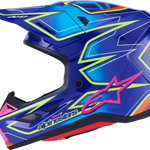 ALPINESTARS SM7 Helmet - Cast - Gloss/Blue/Pink/Yellow Fluo - Medium 8302626-7254-M