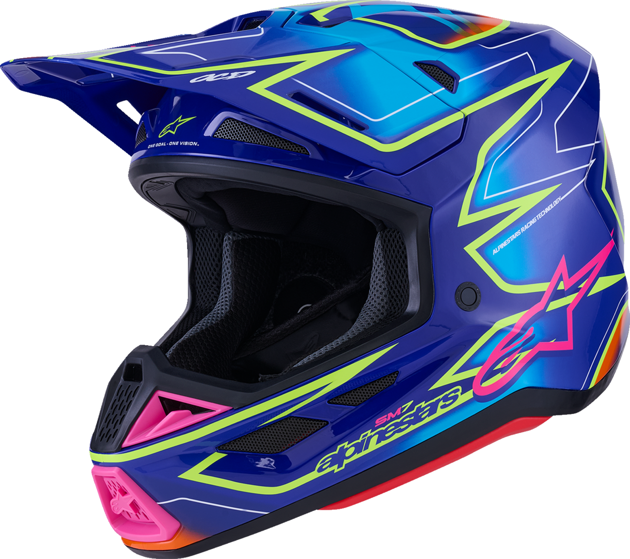 ALPINESTARS SM7 Helmet - Cast - Gloss/Blue/Pink/Yellow Fluo - 2XL 8302626-7254-XXL