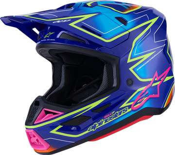 ALPINESTARS SM7 Helmet - Cast - Gloss/Blue/Pink/Yellow Fluo - 2XL 8302626-7254-XXL