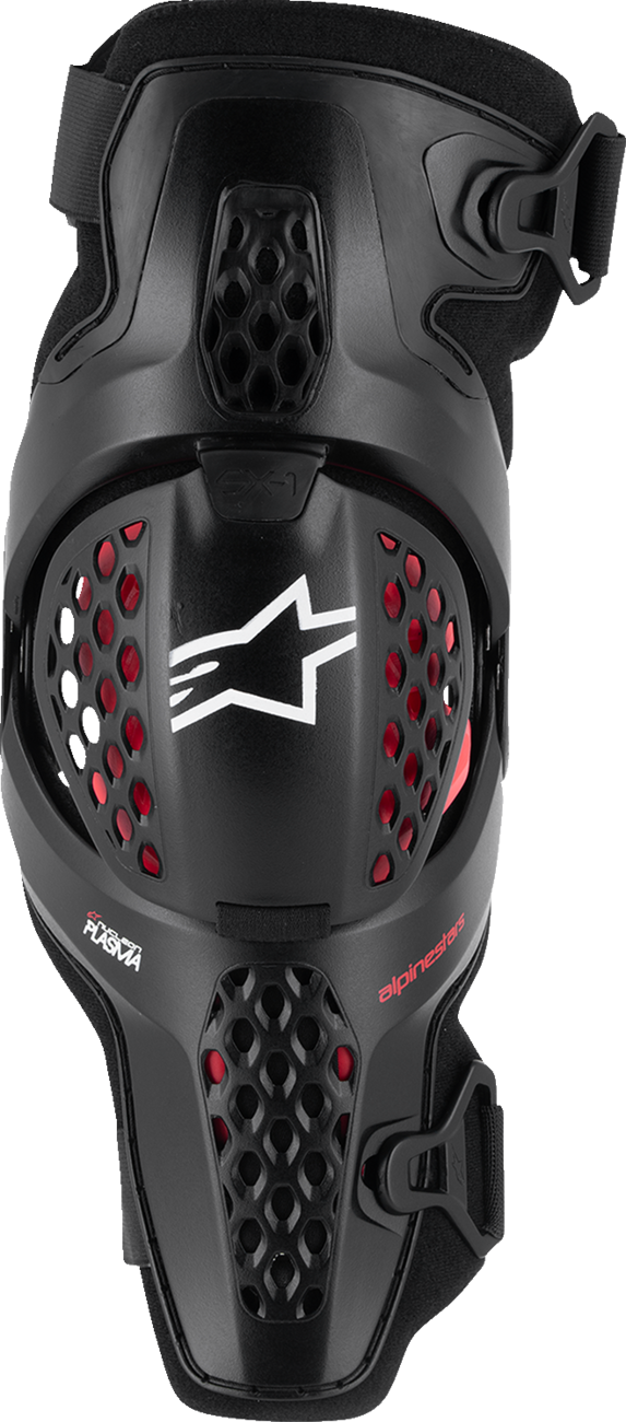 ALPINESTARS SX-1 Plasma Knee Guards - Black/Red/Cool Gray - 2XL 6500326-1498-2X