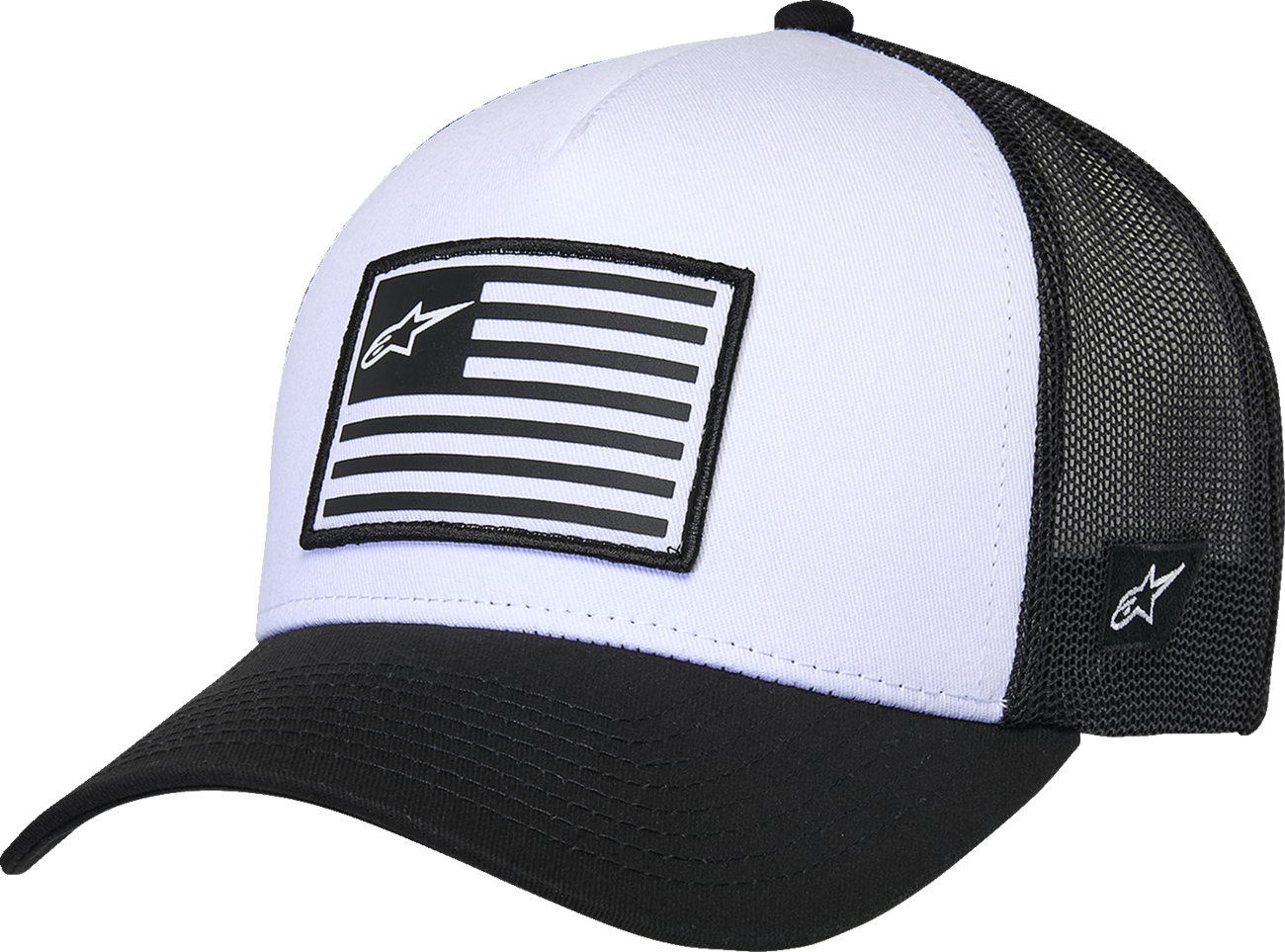 ALPINESTARS Flag Snapback Hat - White/Black 1211-81013-2010-OS