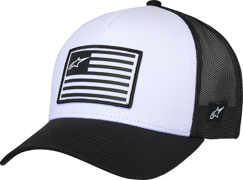 ALPINESTARS Flag Snapback Hat - White/Black 1211-81013-2010-OS