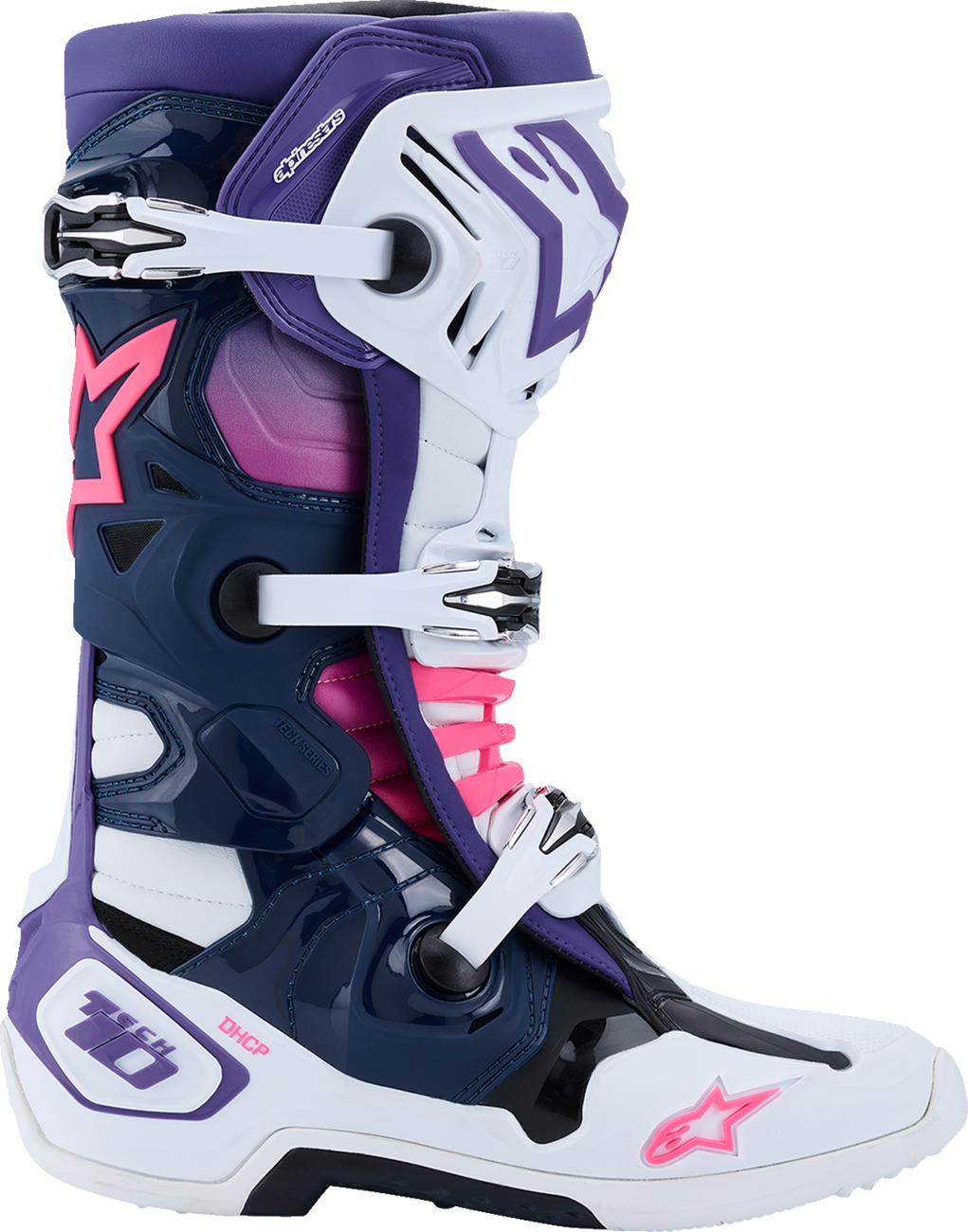 ALPINESTARS Tech 10 Boots - White/Violet/Navy/Pink Fluorescent - US 8 / EU 42 2010020-2780-8