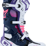 ALPINESTARS Tech 10 Boots - White/Violet/Navy/Pink Fluorescent - US 10 / EU 44.5 2010020-2780-10
