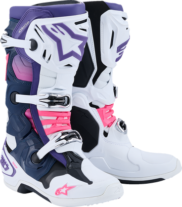 ALPINESTARS Tech 10 Boots - White/Violet/Navy/Pink Fluorescent - US 11 / EU 45.5 2010020-2780-11