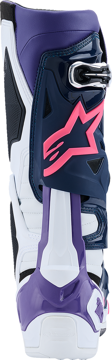 ALPINESTARS Tech 10 Boots - White/Violet/Navy/Pink Fluorescent - US 14 / EU 49.5 2010020-2780-14