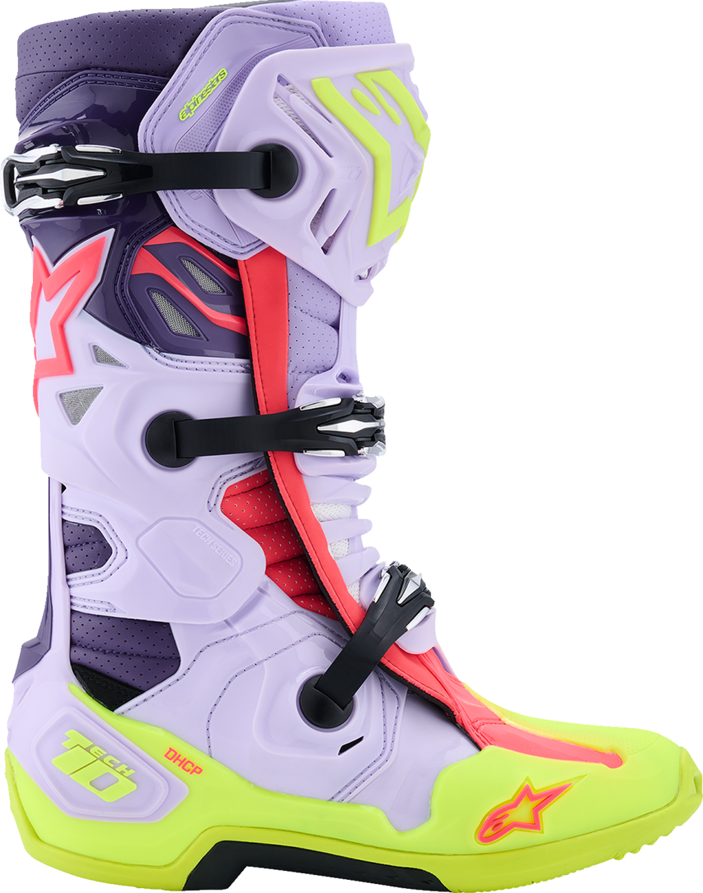 ALPINESTARS Tech 10 Supervented Boots - Purple/Fluorescent Yellow/Diva Pink - US 9 / EU 43 2010520-3150-9