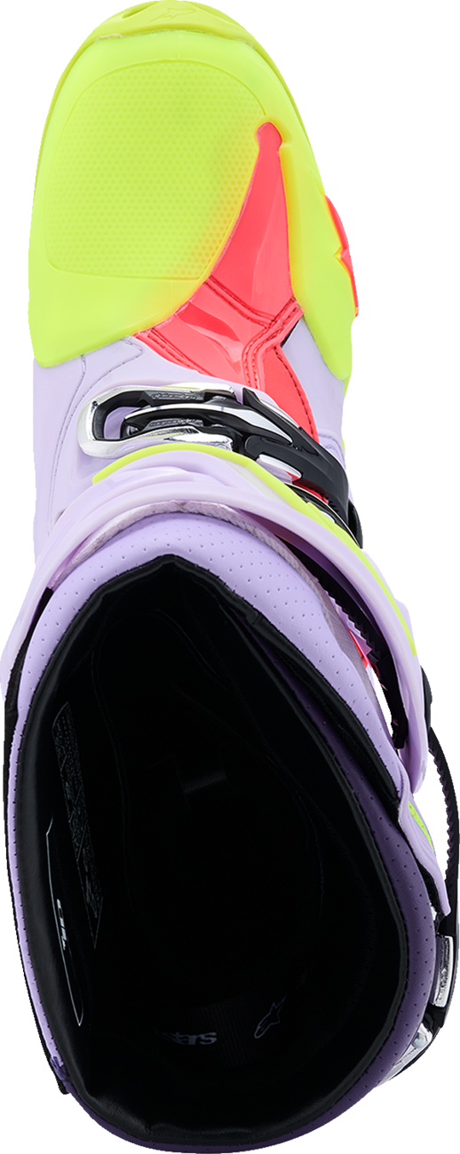 ALPINESTARS Tech 10 Supervented Boots - Purple/Fluorescent Yellow/Diva Pink - US 13 / EU 48 2010520-3150-13