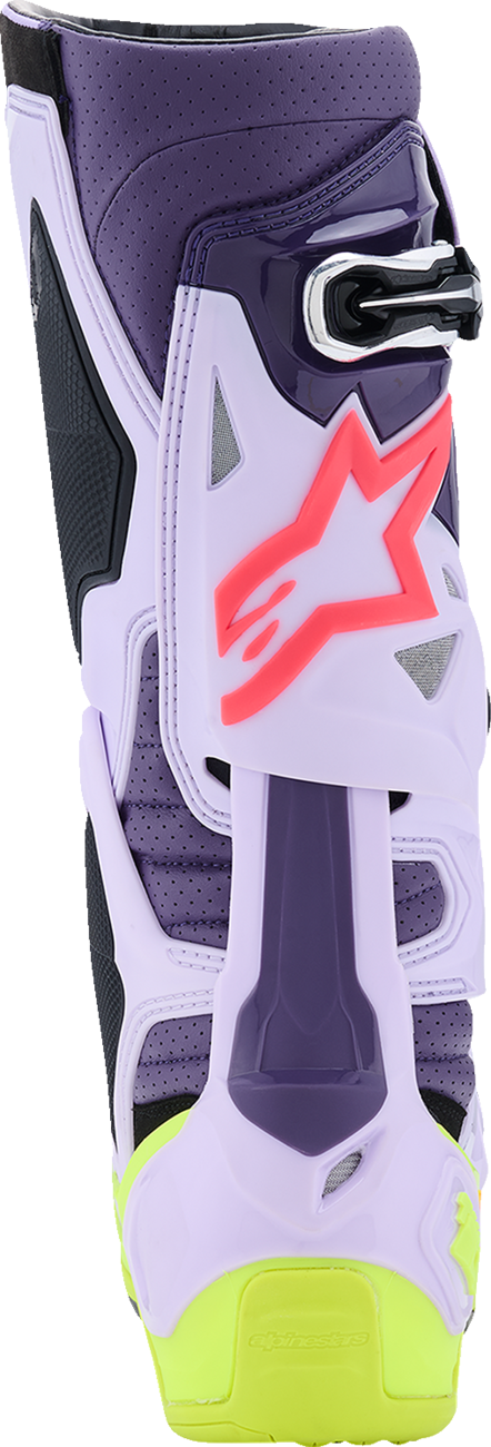 ALPINESTARS Tech 10 Supervented Boots - Purple/Fluorescent Yellow/Diva Pink - US 14 / EU 49.5 2010520-3150-14