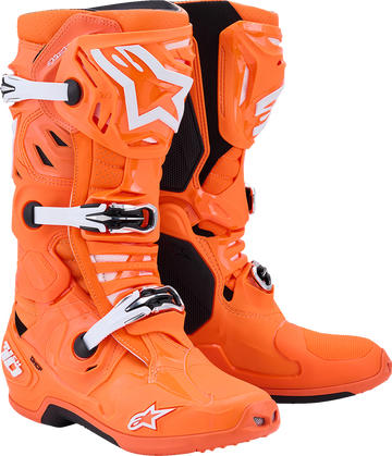ALPINESTARS Tech 10 Supervented Boots - Fluorescent Orange/Black/White - US 10 / EU 44.5 2010520-4512-10