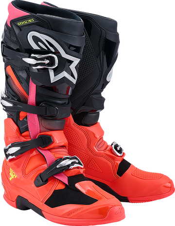 ALPINESTARS Tech 7 Boots - Black/Fluorescent Red/Fluorescent Pink - US 8 / EU 42 2012025-1576-8