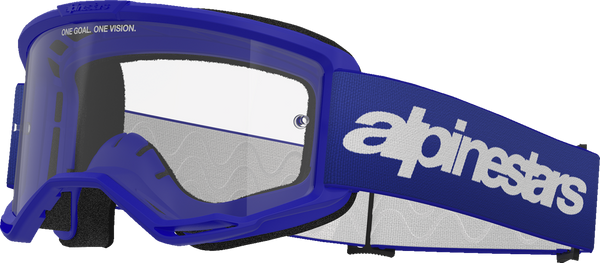 Alpinestars GOGGLES Vision 3 Goggle - Wordmark - Blue - Clear Lens 5103325-7189