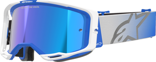 Alpinestars GOGGLES Vision 8 Goggle - Corp - Blue/White - Blue Mirror Lens 5101625-7274