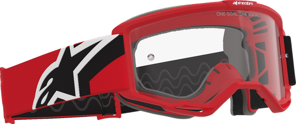 Alpinestars GOGGLES Vision OTG Goggle - Red/Black/White - Clear Lens 5100726-3163