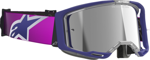 Alpinestars GOGGLES Vision 8 Goggle - Corp - Purple/Light Gray - Silver Mirror Lens 5101625-3153