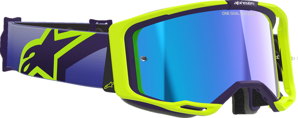 Alpinestars GOGGLES Vision 8 Goggle - Corp - Purple/Yellow Fluo - Blue Mirror Lens 5101625-3161