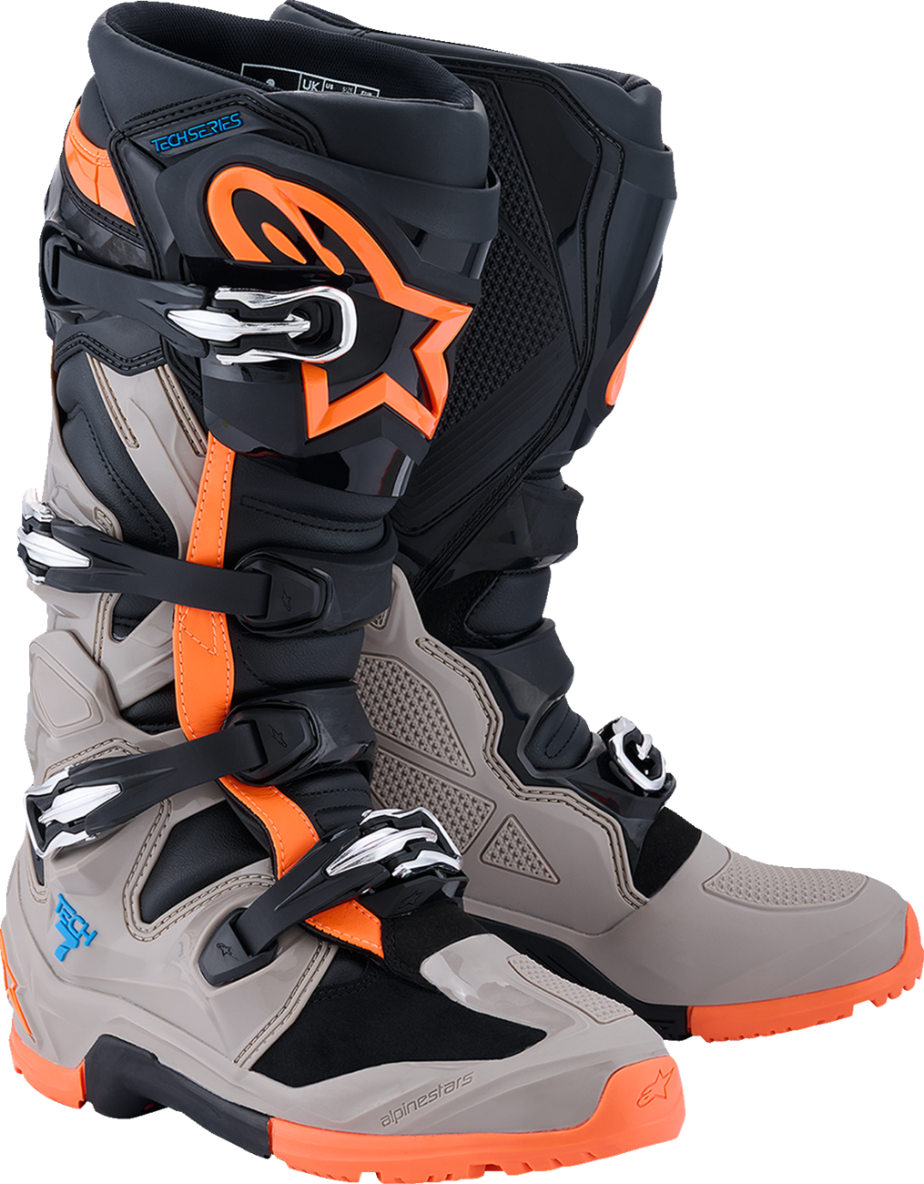 ALPINESTARS Tech 7 Enduro Boots - Black/Warm Gray/Fluorescent Orange - US 13 2010426-1562-13