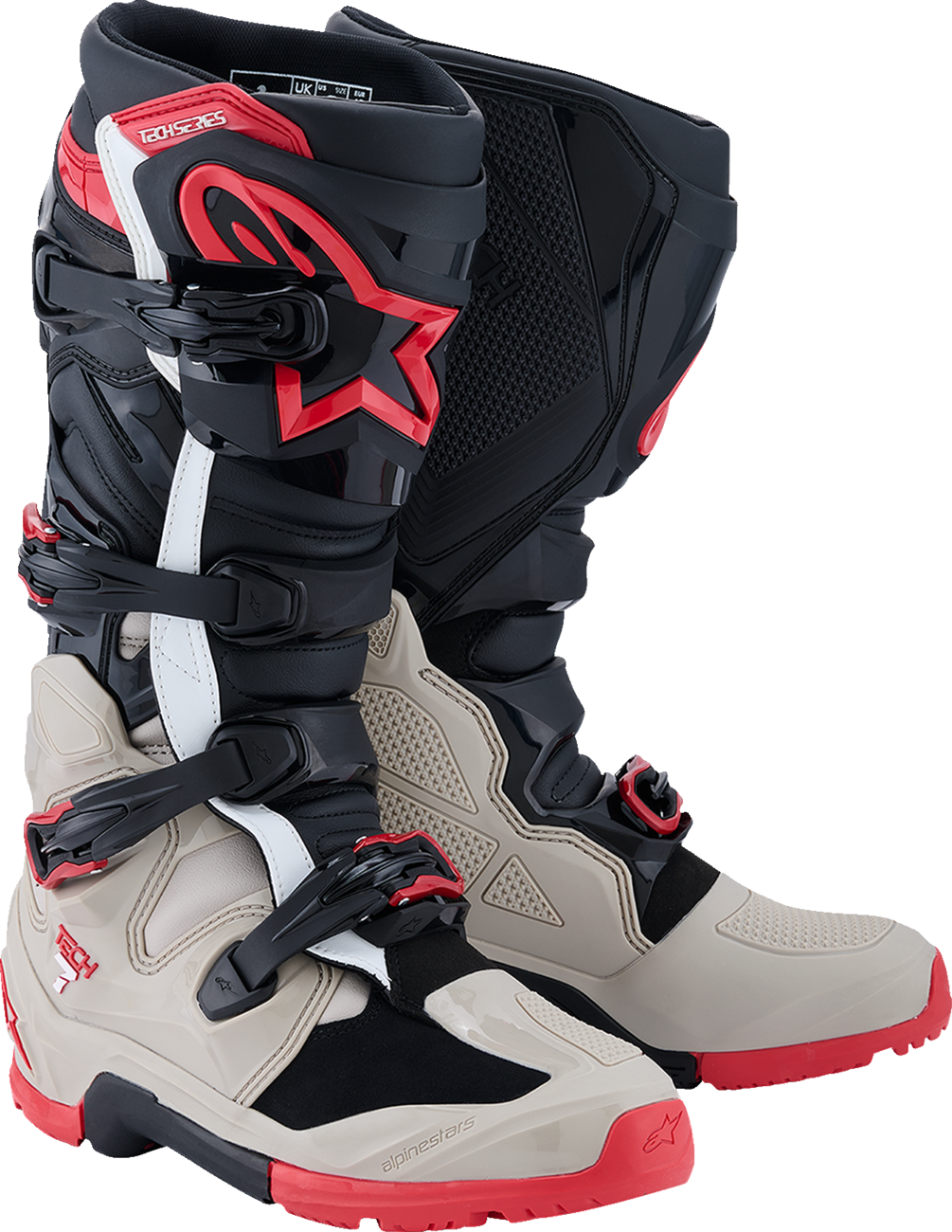 ALPINESTARS Tech 7 Enduro Boots - Black/Light Gray/Bright Red - US 9 2010426-1903-9