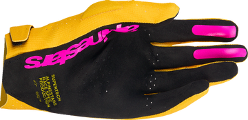ALPINESTARS Supertech MX Gloves - Gold/Black/Fluo Pink - Large 3560526-5005-L