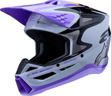 ALPINESTARS Youth SM3 Helmet - Jettson - Glosss Black/Gray/Purple - Small 8303226-9277-YS