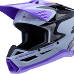 ALPINESTARS Youth SM3 Helmet - Jettson - Glosss Black/Gray/Purple - Small 8303226-9277-YS