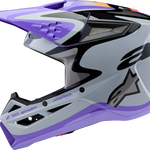 ALPINESTARS Youth SM3 Helmet - Jettson - Glosss Black/Gray/Purple - Small 8303226-9277-YS