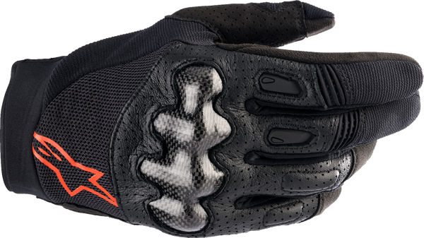 ALPINESTARS Megawatt V2 Gloves - Black/Fluo Red - 2XL 3565023-1030-2X