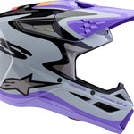 ALPINESTARS Youth SM3 Helmet - Jettson - Glosss Black/Gray/Purple - Medium 8303226-9277-YM
