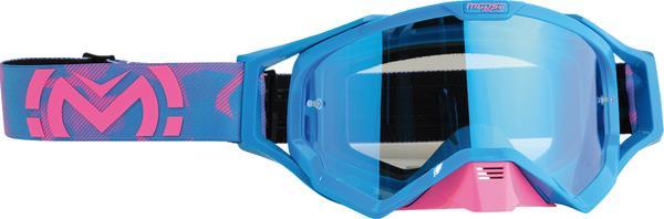 Moose Offroad XCR Goggle - Blue/Pink - Blue Mirror Lens 2601-3163