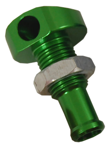 Billet Thru Hull Water Fitting Green 3/8" 90 Deg.