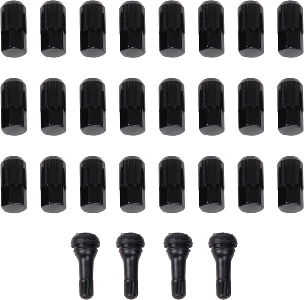 Moose Offroad Lug Nuts with Valve Stems - 12 mm x 1.50 - Black - Tapered - 24 Pack SP300MO207B-24