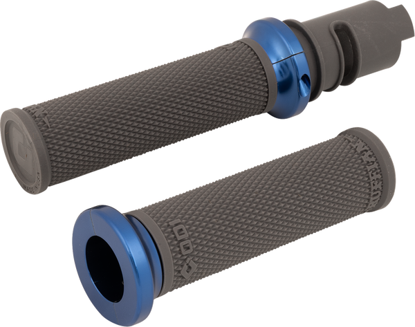 Odi Ruffian Lock-On Street Grips - CVO - Graphite/Blue V30HTCH-U