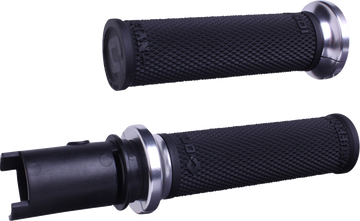 ODI Ruffian Lock-On Street Grips - CVO - Black/Silver V30HTCB-S