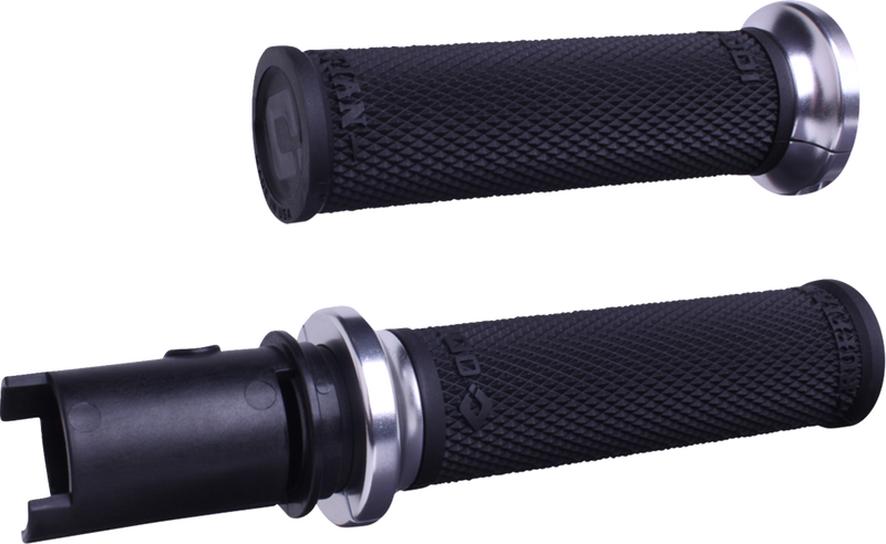 ODI Ruffian Lock-On Street Grips - CVO - Black/Silver V30HTCB-S