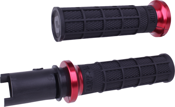 Odi Hart-Luck Signature V-Twin Lock-On™ Grips - CVO - Black/Red V31HTC-BB-R