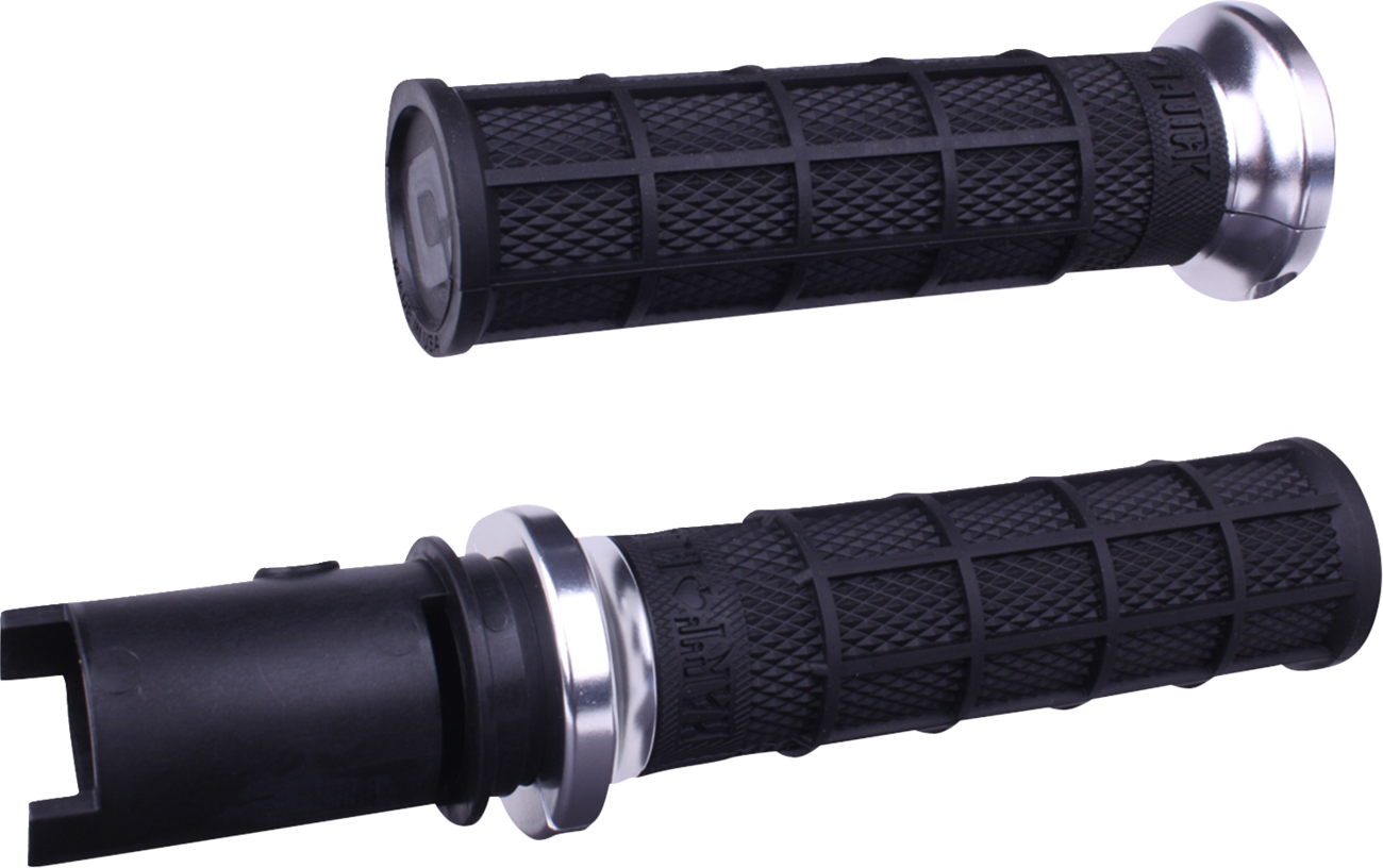 ODI Hart-Luck Signature V-Twin Lock-On™ Grips - CVO - Black/Silver V31HTC-BB-S
