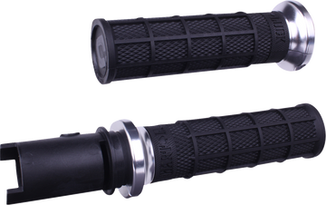 ODI Hart-Luck Signature V-Twin Lock-On™ Grips - CVO - Black/Silver V31HTC-BB-S