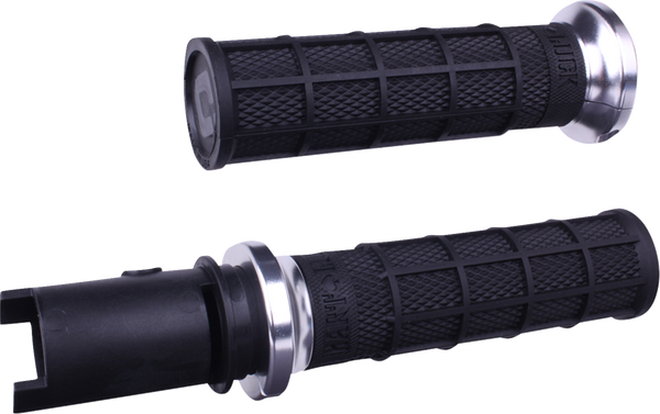 Odi Hart-Luck Signature V-Twin Lock-On™ Grips - CVO - Black/Silver V31HTC-BB-S