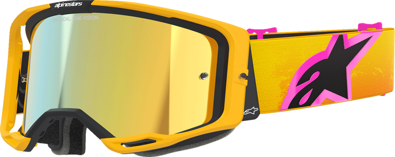 ALPINESTARS GOGGLES Vision 8 Goggle - Corp - Orange/Yellow/Pink - Gold Mirror Lens 5101625-4005