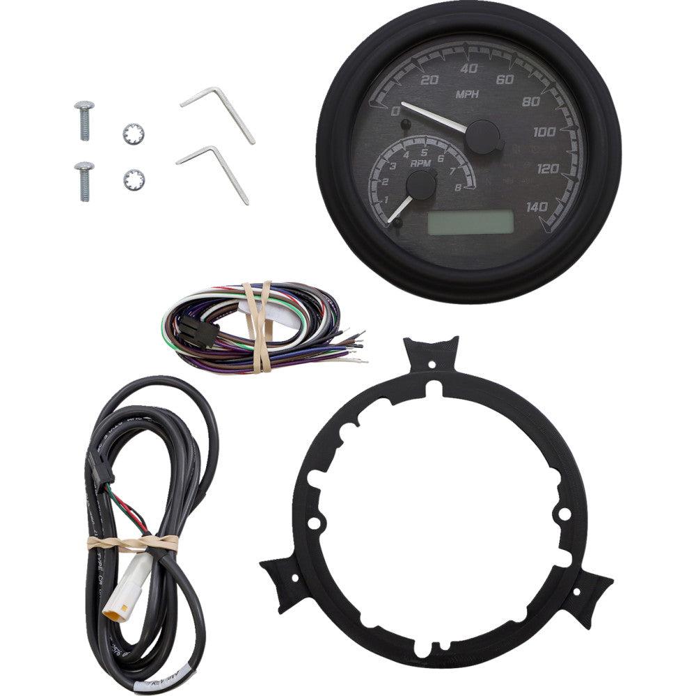 Dakota Digital MVX Series Fatbob Analog/Digital Gauge System - Black/Gray/Black MVX-2004-KG-K