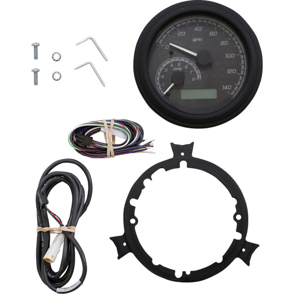 Dakota Digital MVX Series Fatbob Analog/Digital Gauge System - Black/Gray/Black MVX-2004-KG-K