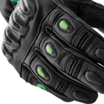 RST S1 CE Leather Glove - Black/Fluro Green - M