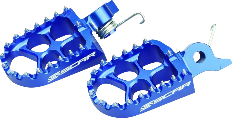Scar Racing Evo Foot Pegs - Blue - Yamaha YZ/WR