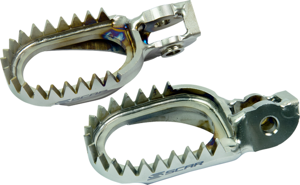 Scar Racing Anti-Mud Foot Pegs - Titanium - Stark Varg